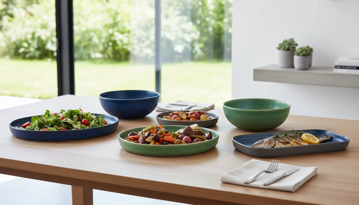 matte reactive glazed ceramic serving dishes