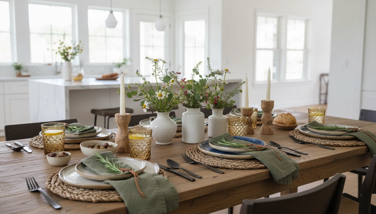 rustic dinnerware tablescape ideas